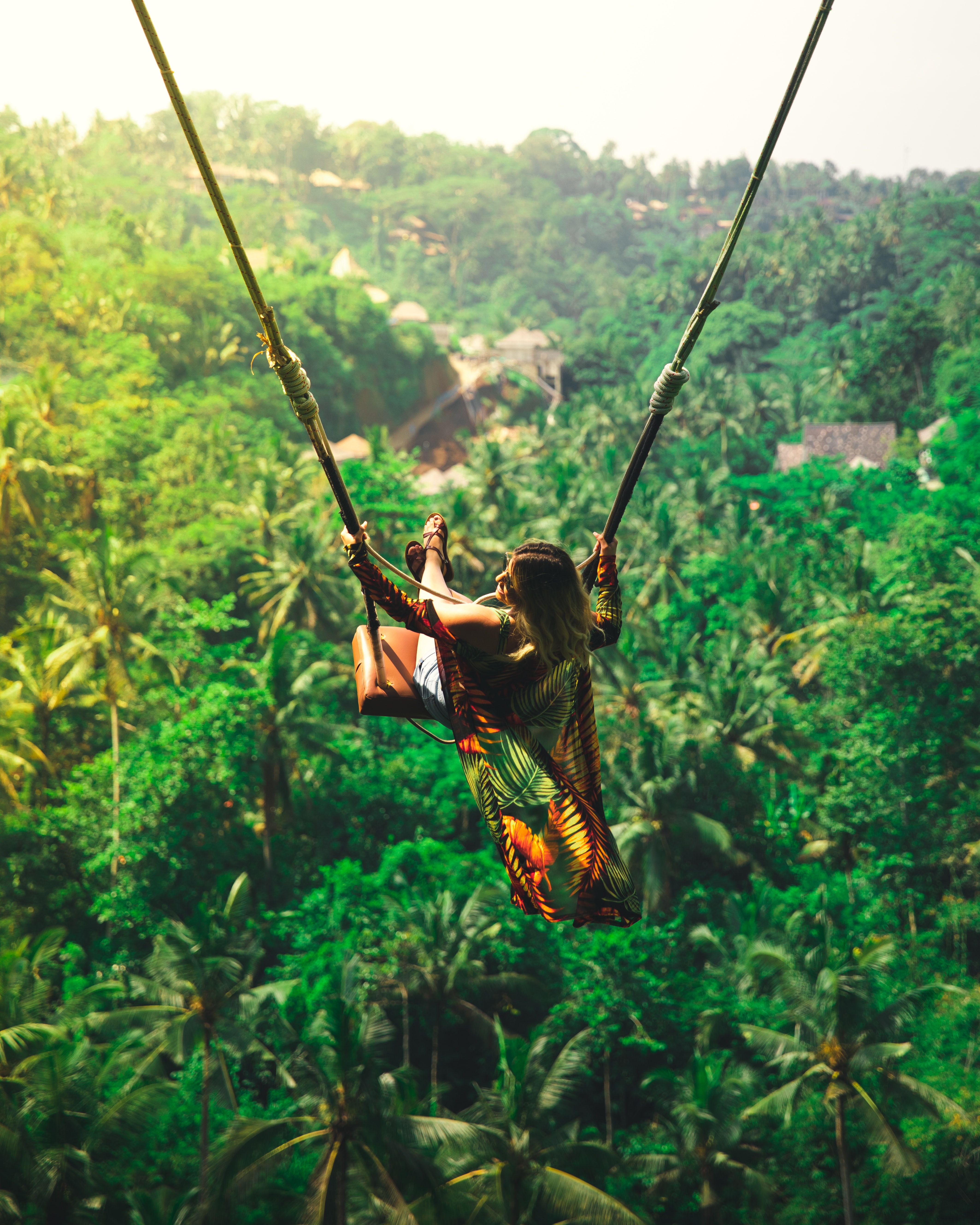 Swing over forest in Bali, Indonesia